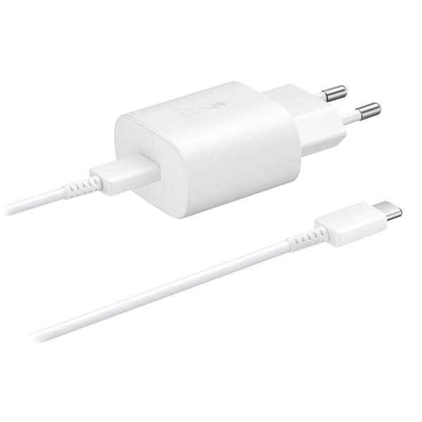SAMSUNG ULTRA-FAST USB-C PD 3A, 25W Wall Charger - White Vit white
