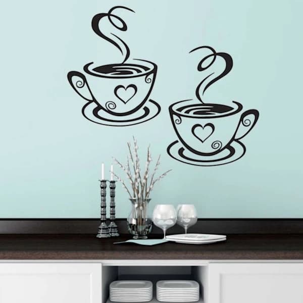 5-pack kaffekoppdesign väggdekaler för hemmet[CO]
