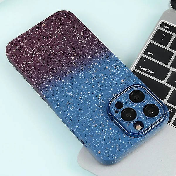 För iPhone 13 Pro Gradient Stjärnklar Silikon Mobilskal Med Linsskydd[co]