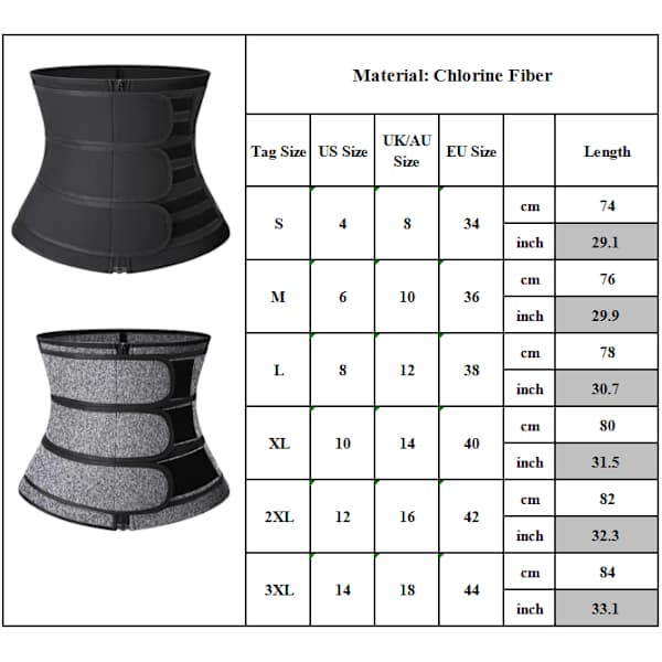 Neopren Lynlås Kvinde Shapewear Elasticitet Postpartum Recovery Sort 2XL[CO]