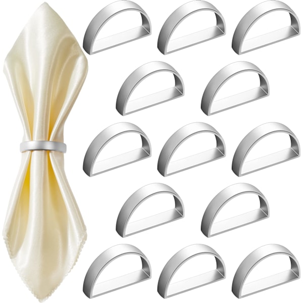 15 st påsk servettringar, halvcirkelformade metallspännen, servettringar för middagsbordsdekoration, bröllop, bankett, alla hjärtans dag