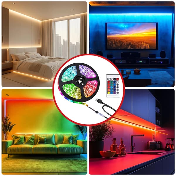Waterproof LED light strip with remote control 2.5 meters Black Black 102