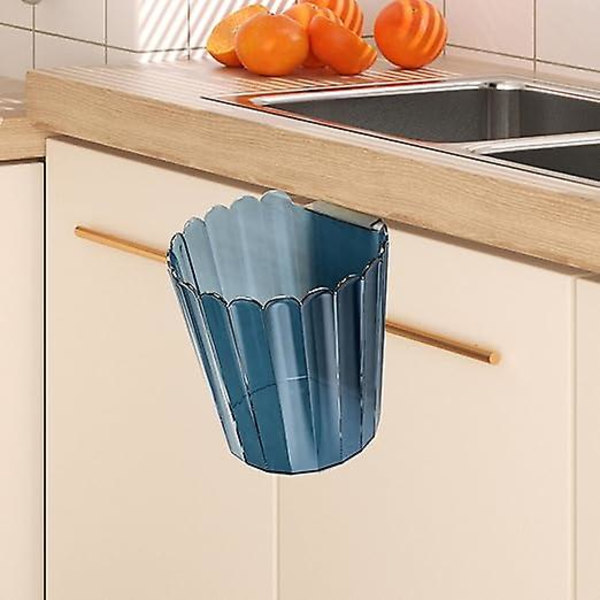 Köksskåpsdörr skåp hängande papperskorg, soptunnor, liten under diskbänk soptunna för badrum, kök, toalett, blå 15,5*16,5cm