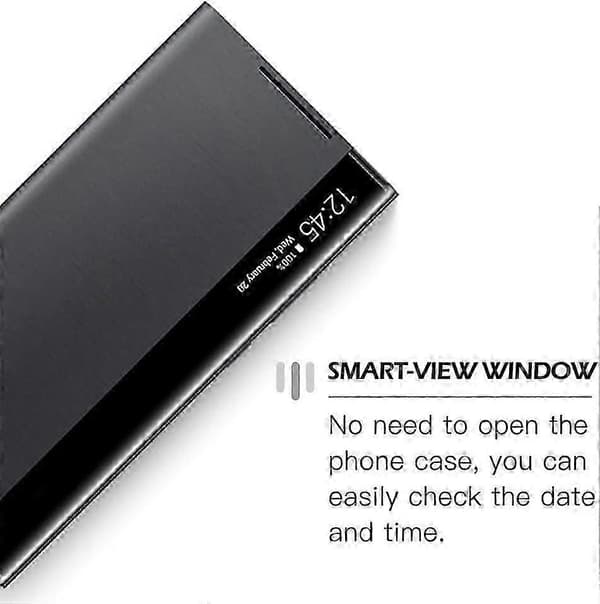 Samsung Galaxy S20 FE Smart View Flip Cover - Premium Leather Case, Mirror Window, Stylish, Protective Flip Case Pink