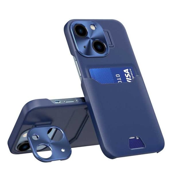 iPhone 12 Mini Shock-Absorbing Case with Card Holder Glitch Rosa