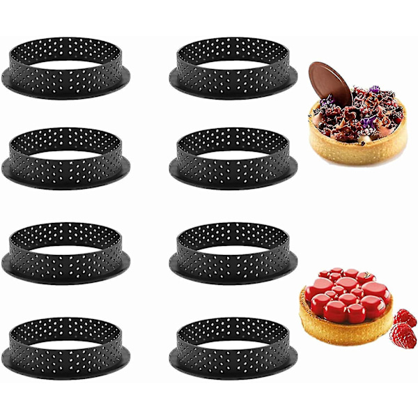 8pcs Round Tart Ring Mold,mini Tart Rings For Baking Mousse Cake