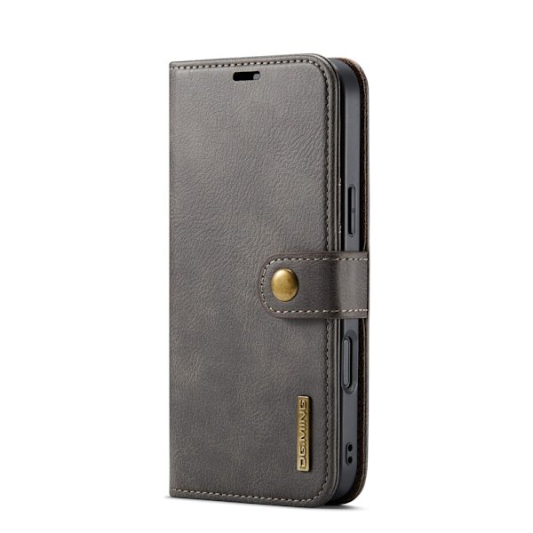 DG MING iPhone 17 Pro Max 2-in-1 Magnetic Wallet Case - Grey grå gray