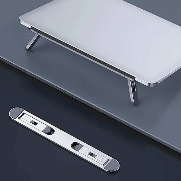 Foldbart Laptopstativ i Aluminiumlegering, Bærbart Justerbart Stativ til Skrivebord, Varmeafledning Sølv[co]