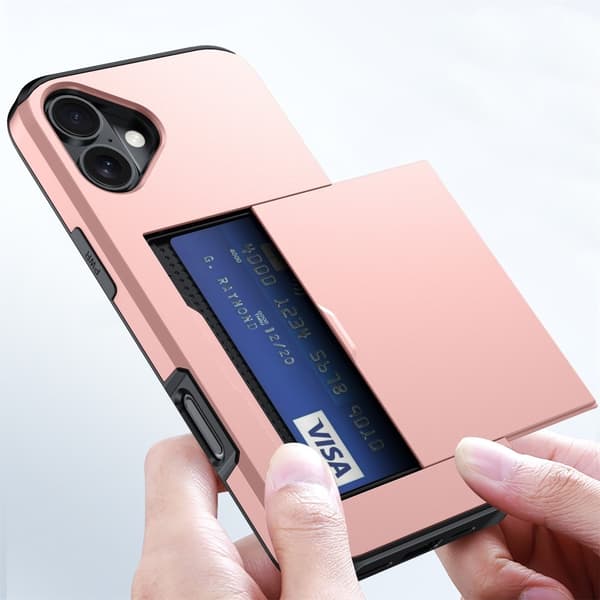 iPhone 16 Hybrid Cover med Kortlomme Sort 51