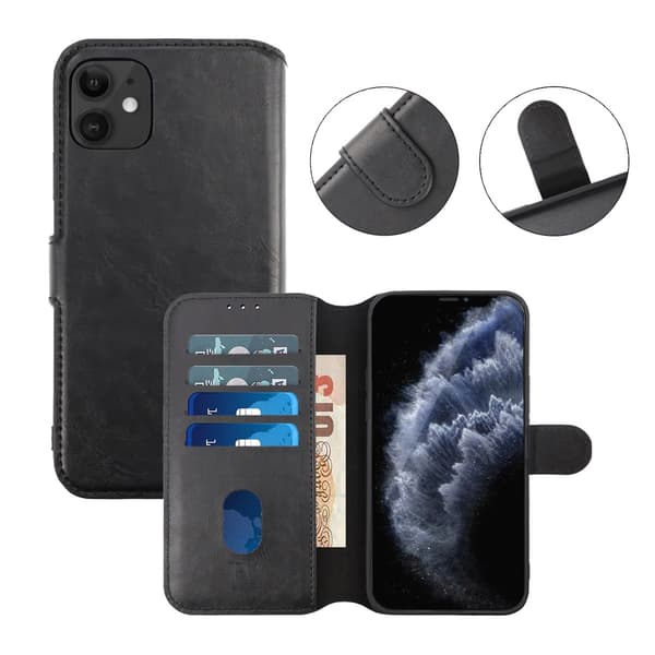 iPhone 11 Wallet Case Magnet Rvelon - Black Svart black
