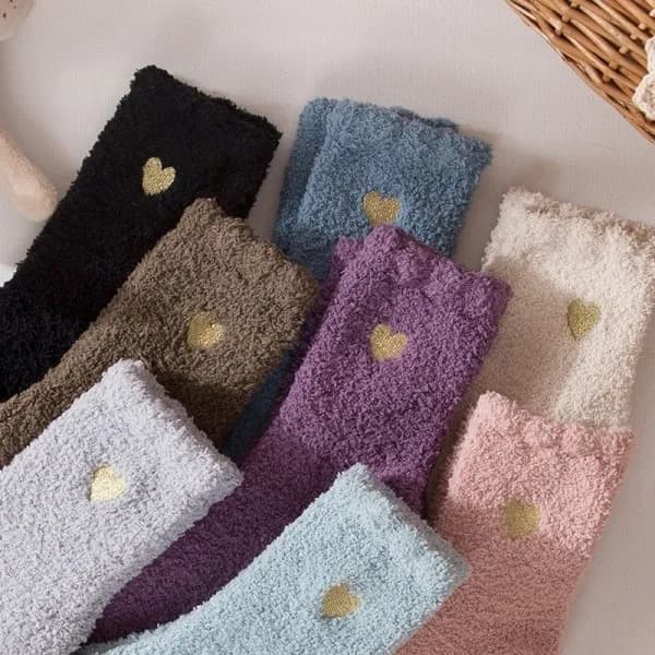 Mysiga varma söta fluffiga strumpor vinterstrumpor 3-pack [co]