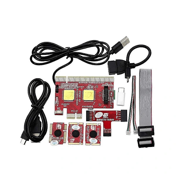 V8 Multifunksjonelt Diagnostikkort for Bærbar og Stasjonær Datamaskin Universal Post Debug Støtte PCI, PCI-E, Mini[co]