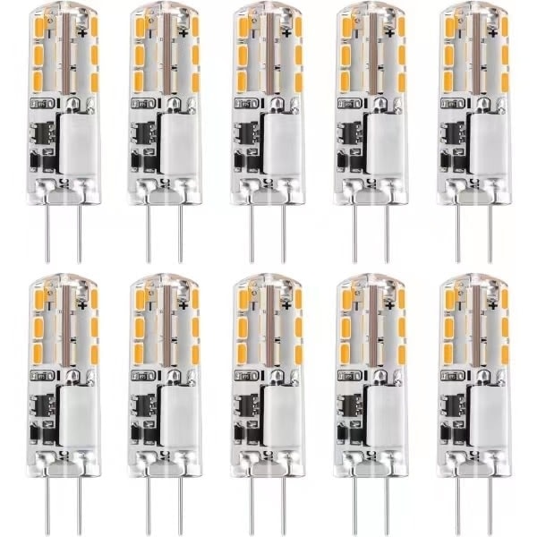 10x G4 LED-lampor 12V AC/DC Varmvit 3000K 2W, dimbar - WELLNGS