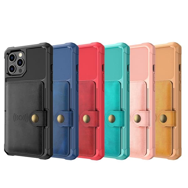 iPhone 12 Pro Max - Stilrent Cover med Kortholder Blå