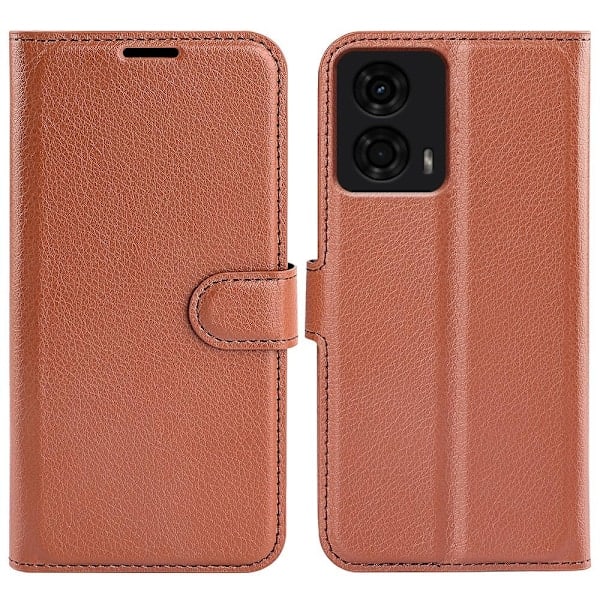 Motorola Moto G04 4G/G24 4G Etui Litchi Læder Brun