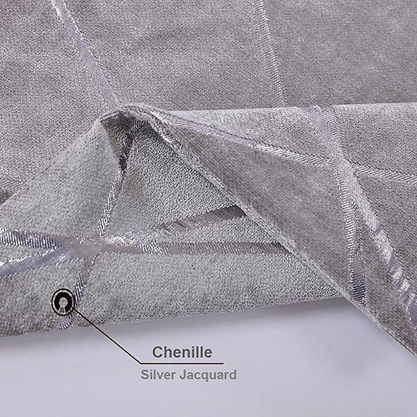 Kuddfodral 40cm X 40cm Silvergrå Kvadratisk Chenille Dekorativ 16 X 16 Tum