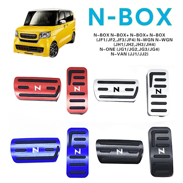 Svart gasspedals- og bremsepedalsdeksel med sklisikkert grep for N-box N-van N-wgn N-one Jj