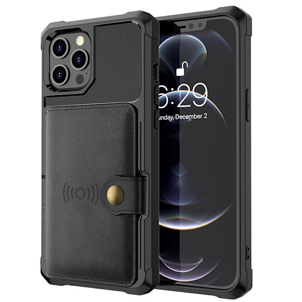iPhone 12 Pro Max - Stylish Case with Card Holder Blå