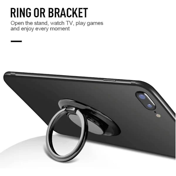 Smartphone Ringfingerholder, 360° Roterbar, For Lettere Enhåndsgreb 2-pak