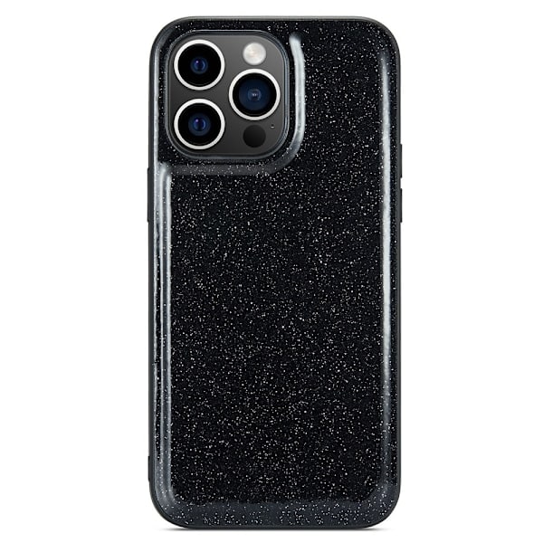 DG.MING iPhone 13 Pro Max Kuori Nahka Glitter Musta