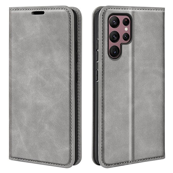 Samsung Galaxy S23 Ultra Läppäkotelo Skin Touch Harmaa