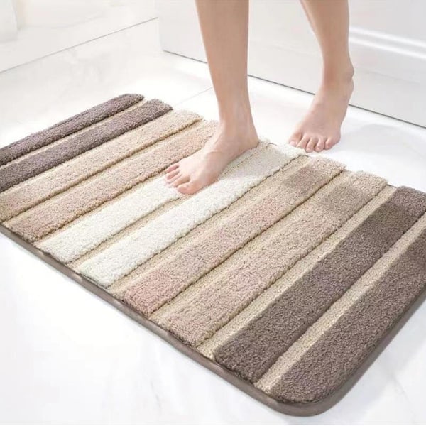 Badeværelsesmåtter, Superabsorberende Badeværelsesmåtter Plys Shaggy Tæpper Vaskbare Måtter til Badeværelse 40*60cm