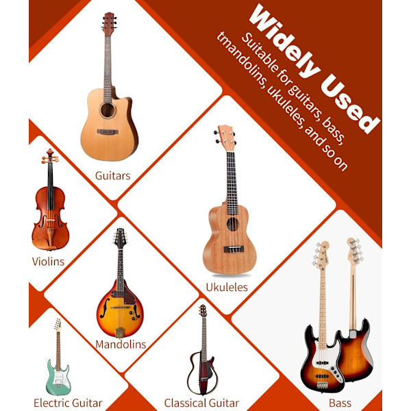Gitarveggfeste, 1 pakke gitarveggfeste, hardtre gitarveggfeste med skruer, for akustisk gitar, elektrisk gitar