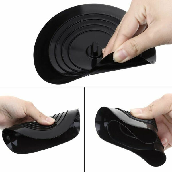 Silikon Badekarpropp Kjøkkenavløpsstopp Diameter 15cm Universal Avløpsstopp for Kjøkken Bad og Vasker (2-pakning) Svart, grå
