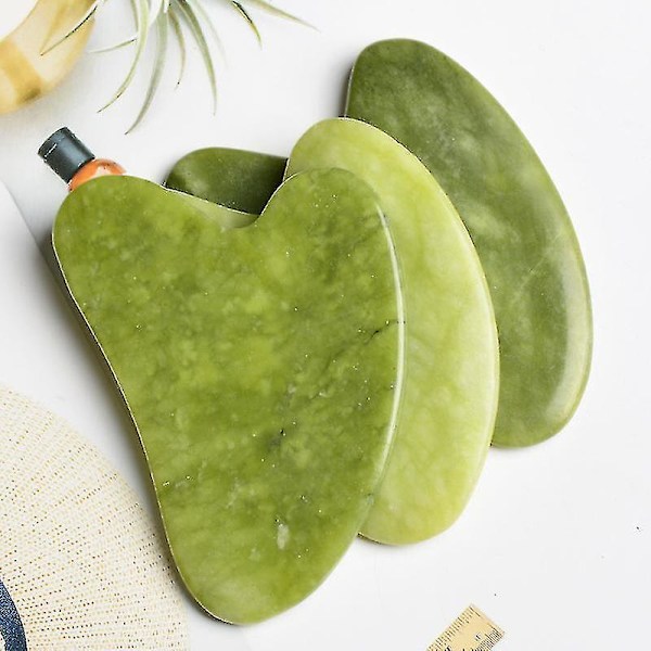 Naturlig Gua Sha Kit til Ansigt Guasha Svampe Jade Sten Massage Kam Værktøjer Krop Akupunktur Stick Skønhed Sundhed Gouache Skraber