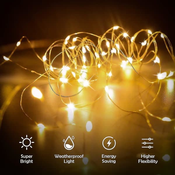 Hem Inredning Belysning LED Ljusslingor Batteridrivna