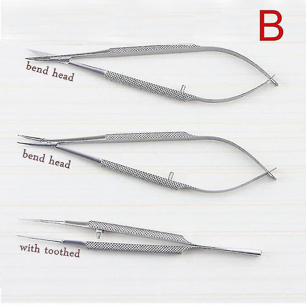 3 st/set Utrustning 12 cm Oftalmiska Mikrokirurgiska Instrument Nålhållare Mikro Sax Pinsett Handkirurgi