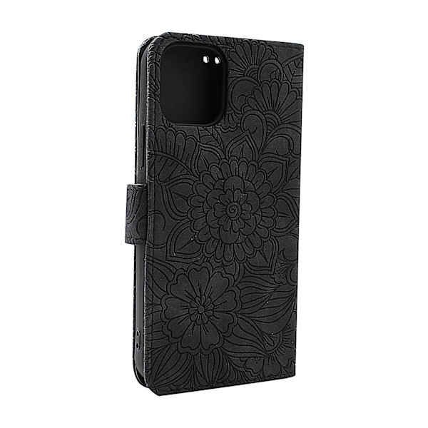 Blomster Standcase Pung iPhone 12 / 12 Pro (6.1) Aqua