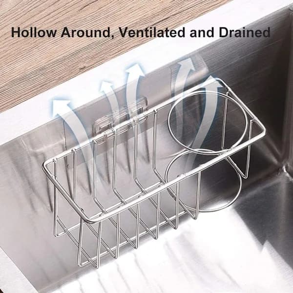 Svamphållare för diskho Caddy - Diskbänkshållare för diskho, 2 tum - WELLNG Sink Caddy[CO]