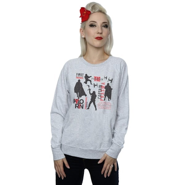 Star Wars Dame/Damer The Last Jedi First Order Silhouettes S Heather Grey XL
