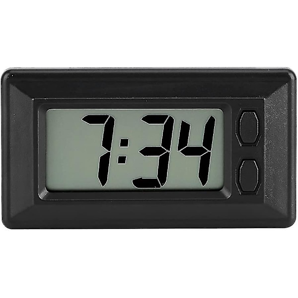 Digital Clock Portable Car Electronic Clock (black) (1pcs)