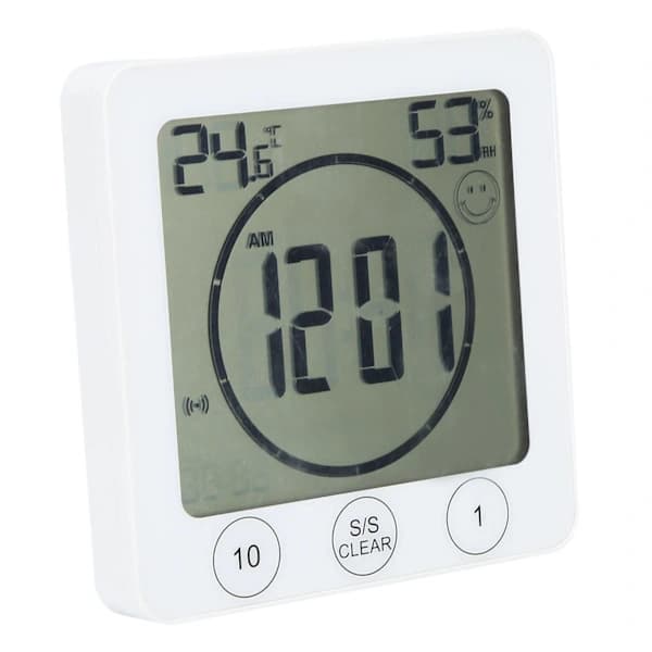 Digital Inomhustermometer Hygrometer Klocka för Hem Kök Badrum[co]
