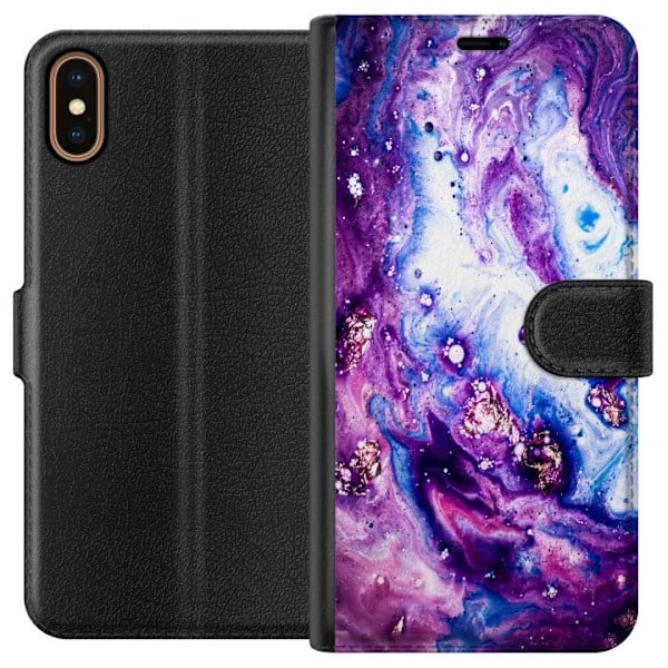 Apple iPhone X Plånboksfodral Galaxy Marble