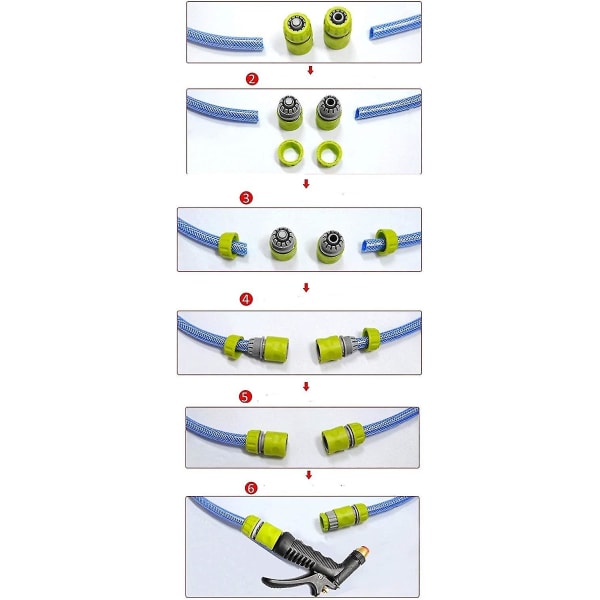 Slangekoblingsstartsett, slangekrantilkoblingssett for vanning, bilvask, vaskemaskin (4 stk, flerfarget) -t