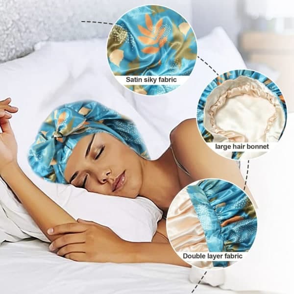 Satinhette Silkesmyk Satin Bonnet dark blue