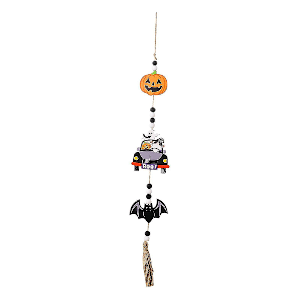 Halloween Dekorationer - Hängande Prydnader, Träpärlor, Spindel, Spökhus