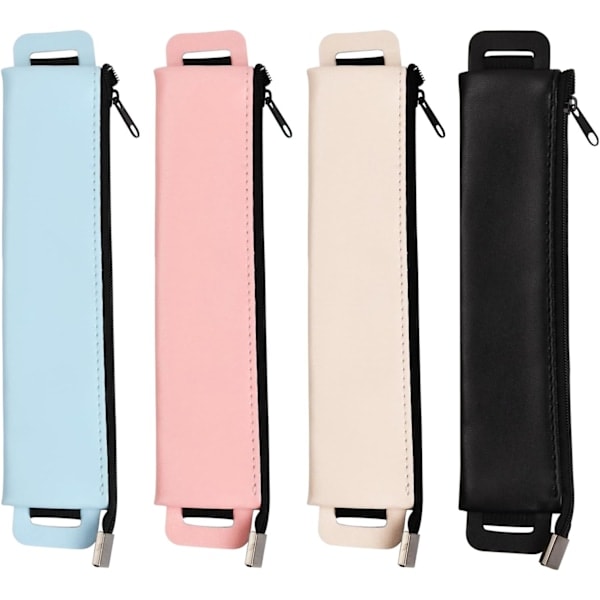 4 st Anteckningsbok Pennhållare PU Läder Pennfodral 22x4.5cm Planerare Pennor med Elastiskt Band Organizer Väska för Pennor Pennor Tabletter Tidsplanerare