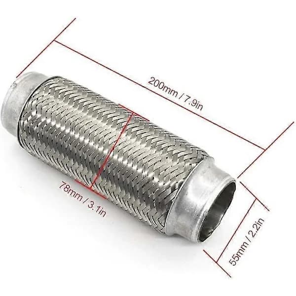 55 mm Fleksibel Bil Eksosslange, Universal Rustfritt Stål Fleksibel Eksosslange[CO]