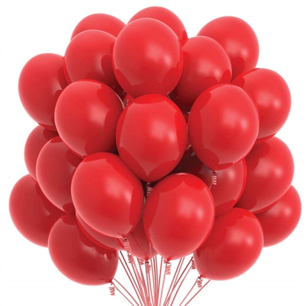 100 st röda latexballonger Födelsedagsfestdekorationer Vuxenbröllopsdekorationer Helium Globos Baby Shower Ballong