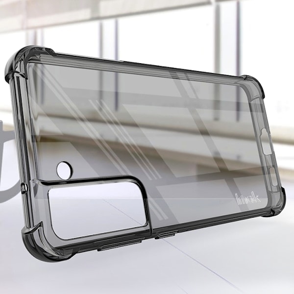 IMAK Samsung Galaxy S21 FE Skal Stötsäkert TPU + Skärmskydd Tonad Svart
