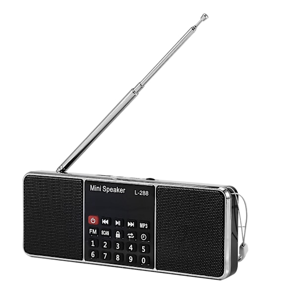 Mini kannettava ladattava stereoradio L-288 Fm-radiokaiutin Lcd-näyttö Tukee Tf-korttia Usb-levyä Mp3 Mu