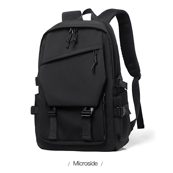 Ryggsekk One 15 tommer Polyester Ensfarget Menn Ryggsekk Par Computeryggsekk-Svart-15 tommer  Lett Svart Ryggsekk
