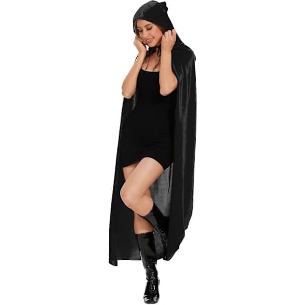 Kappe for kvinner, hettekappe for kvinner, Rødhette-kappe, lilla hettekappe Raven Cosplay-kappe, lilla hettekappe svart M-130cm[CO]
