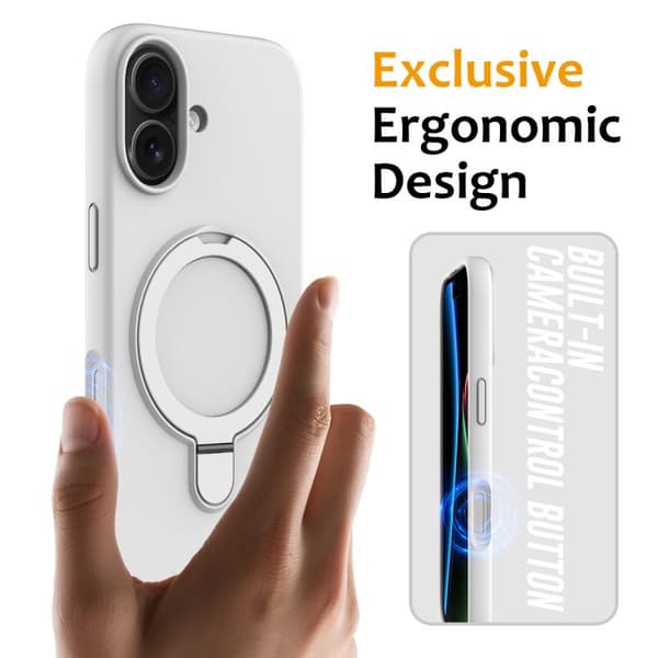 iPhone 17 Deksel - Flytende Silikon med MagSafe Magnetisk Ringholder