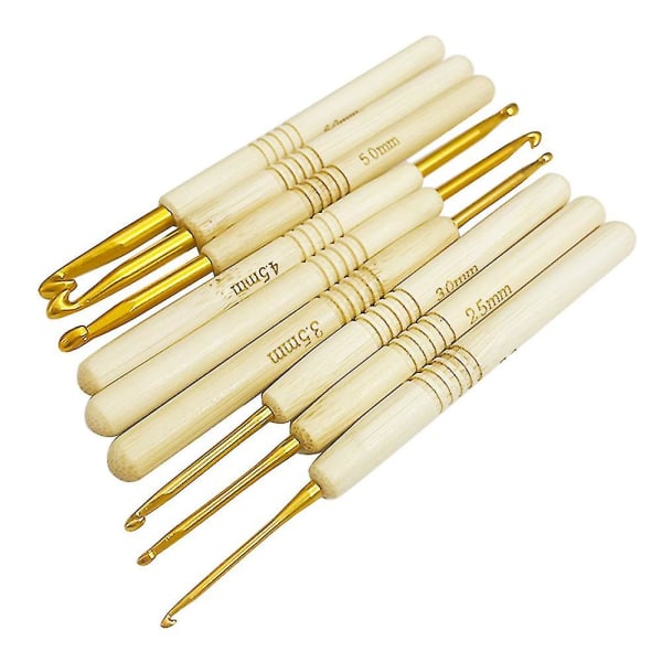 9pcs Knitting Needle Crochet Hook Set 2.0-6.0mm Beginners Ergonomic Handle Gift