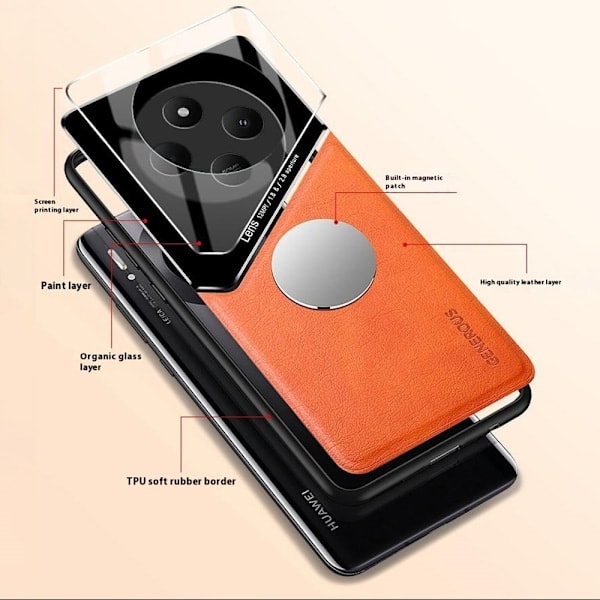Xiaomi Redmi 14C Cover med Indbygget Magnetplade Læder Sort